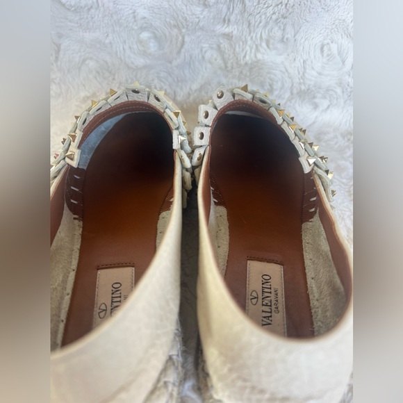 Valentino Rockstud Leather Espadrille Platform Flats - Picture 11 of 16